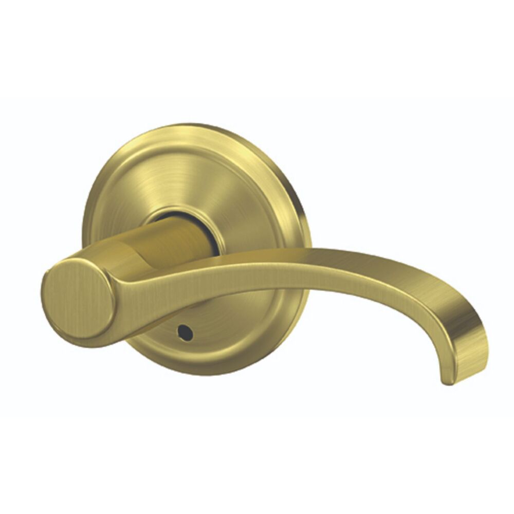 Schlage Custom Whitney Non-Turning Lever Alden Trim Satin Brass